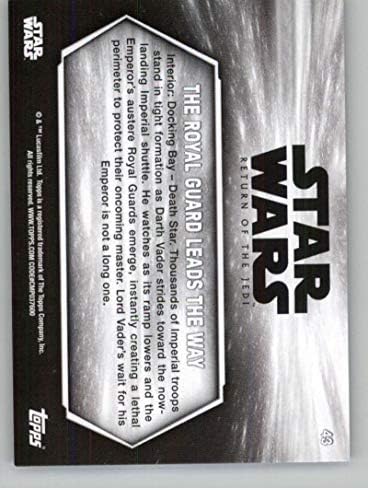 2020 TOPPS Star Wars Povratak Jedi Crno-bijelog # 43 Kraljevska straža vodi način na koji službena trgovačka kartica za nošenje nonsport u sirovom stanju.
