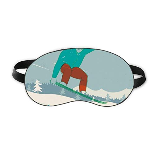 Zimska sportska ploča Skijanje Ilustracija Sleep Eye Shield Soft Night Poklopac za sjenilo