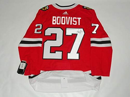 Adam Boqvist potpisao Chicago Blackhawks Adidas CLIMitani dres LICENCIRANI PSA COA - autogramirani NHL dresovi