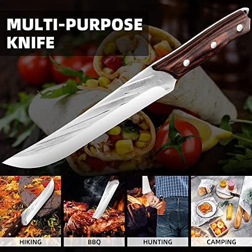 VCXOX 7,3-inčni kuharski nož visokog ugljičnog nehrđajućeg čelika profesionalni kuharski nož sa omotačem i ergonomskom ručkom - ultra oštar nož za sjeckanje za vanjsku i kućnu upotrebu