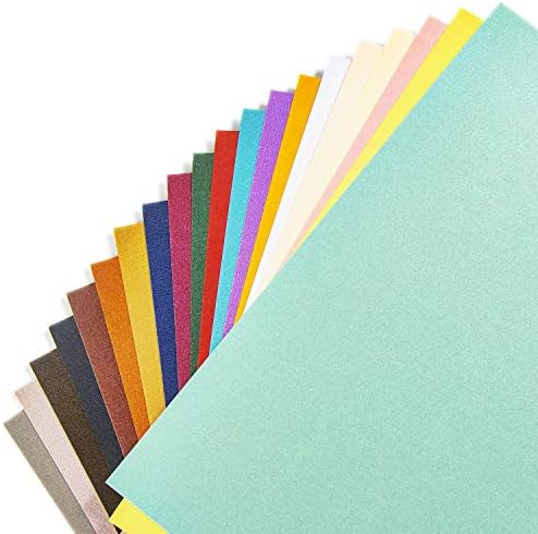 Gartful Shimmer cardstock papir 120 listova, Sedefasta kartica zaliha 8.5x11 inča - 20 različitih boja - 90lb-250gsm,