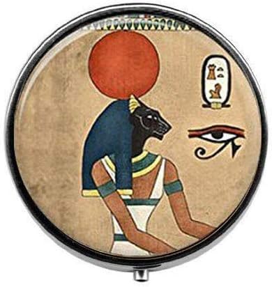 Egipatski Bastet Ručno Rađeni Nakit - Art Photo Pill Box-Charm Pill Box-Staklena Kutija Za Slatkiše