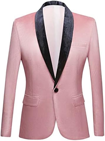Muški Premium baršunasti Sako Sako Slim Fit čvrsti šal s reverom smoking odijelo s jednim dugmetom za večeru Maturski sportski kaput