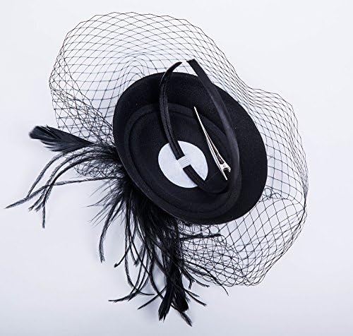 Fascinatori šeširi 20s 50s šešir Pillbox šešir koktel čajanka pokrivala za glavu sa velom za djevojčice i žene