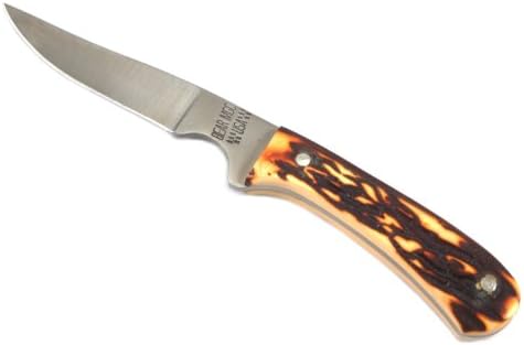 Forney 65051 medvjed i Sin pribor za jelo Stag Derlin Slimline Skinner nož sa kožnim omotačem, 6-1 / 2 inča, smeđe drvo