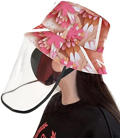 Zaštitni šešir za odrasle sa štitom za lice, ribarski šešir protiv sunčeve kape, 8. marta ružičasto cvijeće