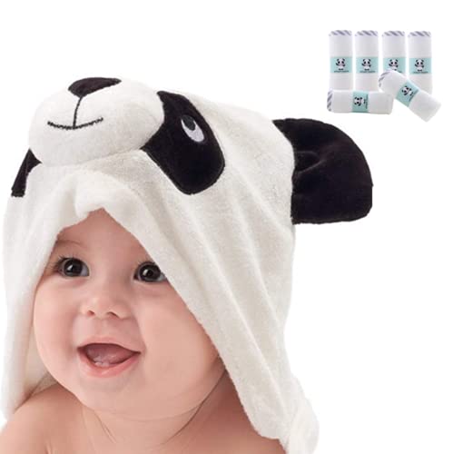HIPHOP PANDA bambusova za bebe, ručnik sa kapuljačom, 6D Panda, 3D Panda, 30 x 30 inča