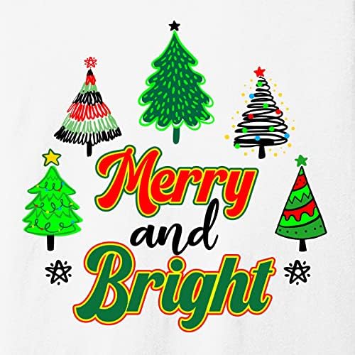 Teeamore sretan Božićni Xmas grafički ispis majica s dugim rukavima bijela / kraljevska