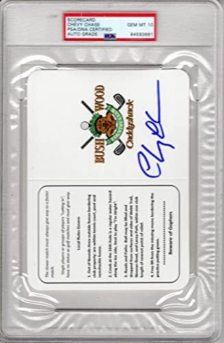 Chevy Chase Autographing potpisala je CADDYSHACK SCORECARD sa PSA / DNK Gade 10 i autentičnosti