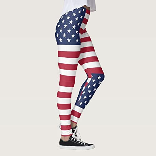 Tajice za žene 4. jula američka zastava s visokim strukom za trčanje Yoga helanke Ultra meke elastične udobne Jogger hlače za vježbanje