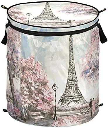 Pariški pejzaž popne rublje koči sa poklopcem sklopiva košara za pohranu skraćenim rubljarom za