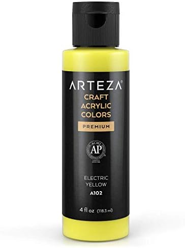 ARTEZA Craft akrilna boja, A001 Titan Bijela, 4fl Oz boce, na bazi vode, Blendable, mat akrilne