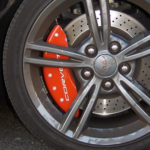 MGP poklopci čeljusti 13008scv6. crveni poklopci kočnice odgovara 2005-2013 Chevrolet Corvette sa ugraviranim prednje i zadnje strane: C6/Corvette, Set od 4 komada