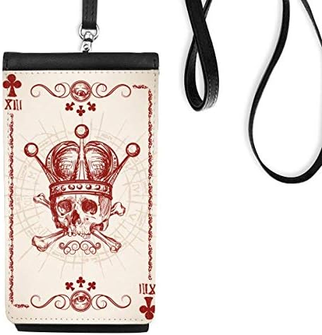 Klubovi Crveni kruni Skeleton Poker kartica uzorak Telefon novčanik torbica Viseće mobilne torbice Crni džep