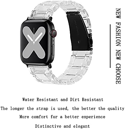 Joyozy Fashion Resin Band Kompatibilan sa Apple Watch 41mm 40mm 38mm, kopča od nehrđajućeg čelika