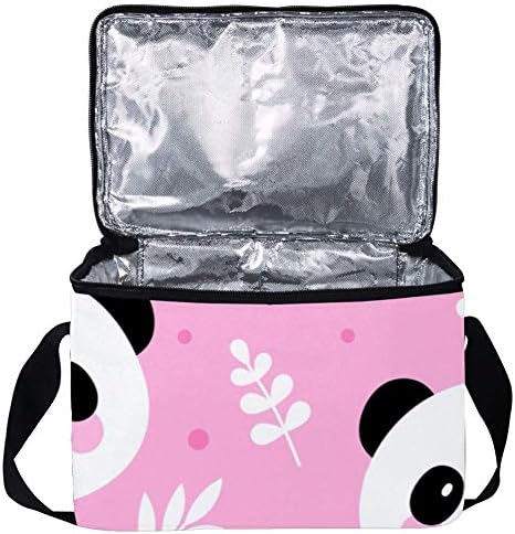 Nepropusna kutija za ručak, izolovana Bento kutija za muškarce i žene za odrasle, kanta za ručak za višekratnu upotrebu sa naramenicom Panda i Pink