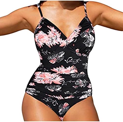 Ženski Ruched visoko izrezani Jednodijelni kupaći kostim kontrola stomaka Monokini Bikini Kupaći