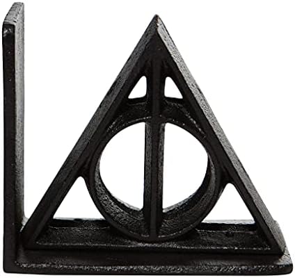 Enesco čarobnjački svijet Harryja Pottera Darovi Smrti držači za knjige držači za knjige, 5,25 inča, Crni