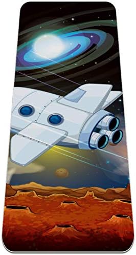 Siebzeh Space Stars Planets sa svemirskim brodom Premium Thick Yoga Mat Eco Friendly Rubber Health