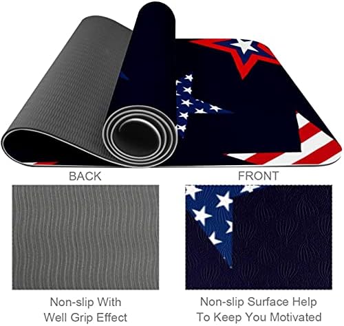 Siebzeh američka zastava Style Stars Pattern Premium Thick Yoga Mat Eco Friendly Rubber Health & amp;
