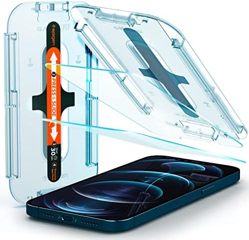 Spigen kaljeno staklo zaštitnik ekrana [GlasTR EZ FIT] 2 paket & amp; Tough oklop slučaj dizajniran za iPhone 12 Pro Max