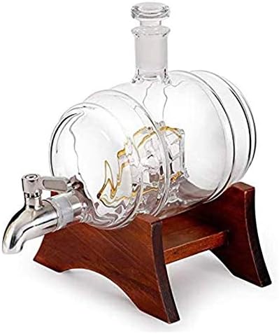 Decanter Whisky Decanter Set, 1000ml globe Decanter sa slavinom od nerđajućeg čelika u obliku Jedrilice, uključuje