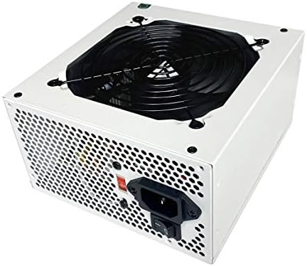 Apevia ATX-ES600-WH ESSENCE 600W ATX polu-modularna igra napajanje sa automatskim termičkim upravljanim 120 mm crnim ventilatorom, 115 / 230V prekidačem, sve zaštite, bijelo kućište