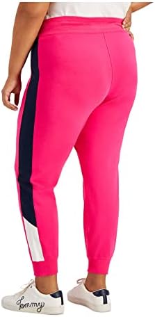 Tommy Hilfiger Sport Womens Plus Colorblock Stripe Jogger Hlače Pink 2x