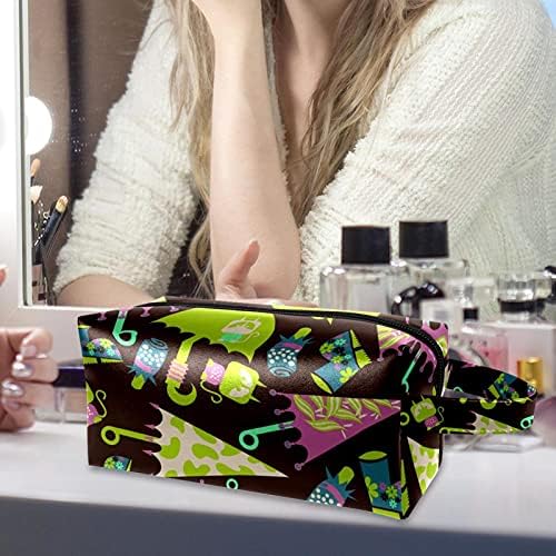Kišobran uzorak PU kožna torba za šminku Kozmetička torba sa patentnim zatvaračem, toaletna torba / putna torba za žene djevojke