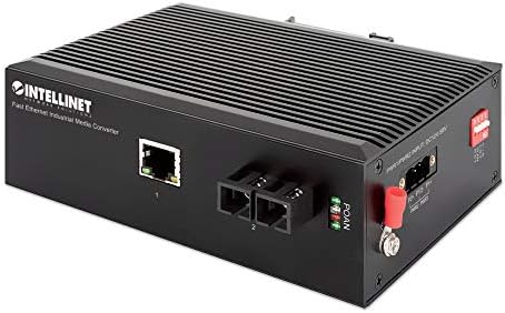 Intellinet Single Mode SC Gigabit Ethernet Fiber Media Converter, Autonegotiation, 10/100/1000Base-TX do 1000Base-LX, 12.4 mi, IP40-nominalna, DIN-Rail, 2 DC ulaza, 1310nm, 3 Yr Mfg garancija, 508346