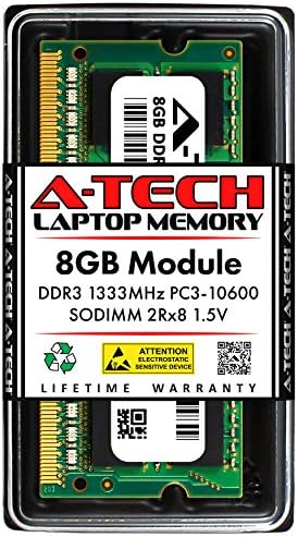A-Tech 8GB memorijska ramba za Dell Inspiron 15 - DDR3 1333MHz PC3-10600 Non ECC SO-DIMM 2RX8 1.5V - Jednokratna laptop i bilježnica