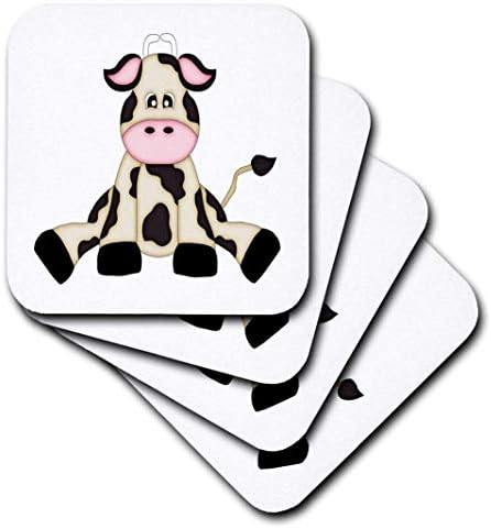 3drose CST_210823_3 Slatka crna & amp; Bijela krava za sjedenje ilustracija keramičke pločice