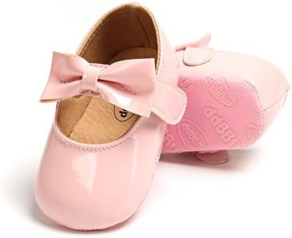 Lowlo Baby Girls Mary Jane Stanovi Sparkly Bowknot Princess Dress Crib Shoes Neklizajući za prve šetače