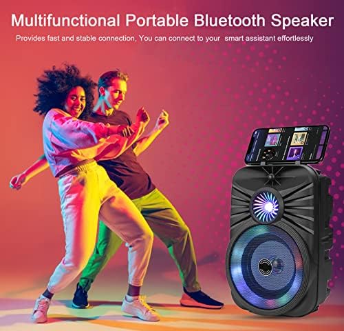 Czrxllgd Bluetooth zvučnik, IPX5 vodootporni zvučnik sa HD zvukom, RGB ritam svetla u više boja, vreme