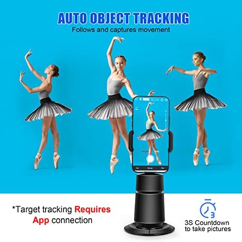 Auto Face Tracking stativ-rotacija Auto Track Holder, 360°Auto tracking držač telefona, Smart Selfie Stick, praćenje rotacije lice tijelo telefon kamera za Live Vlog, app potrebna, punjiva baterija