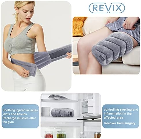REVIX podloga za grijanje u mikrovalnoj pećnici za vratna ramena i podloga za grijanje u mikrovalnoj pećnici za leđa, mikrovalna grijana folija za vrat sa vlažnom toplotom, grijač za vrat sa utezima, svijetlo siva, toplo ili hladno pakovanje bez mirisa