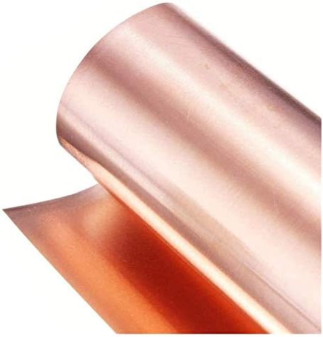 YIWANGO 99,9% čistog bakra Cu metalni lim folija ploča T2 Visoka čistoća metalna folija Roll, 100x1000mm, Debljina 0,01 mm Lim od čistog bakra