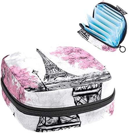 Torba za period, torba za pohranu sanitarne ubrus, držač za jastučić za period, šminka, Eiffelov toranj
