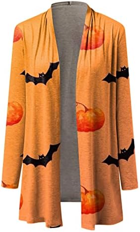 Ženska halloween casual bluza za životinje Mačka Print Cardigan kaput dugi rukavi Funny Otvoreni prednji