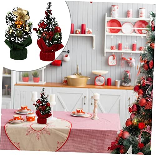 Stobok Decrectop dekor 2pcs Mini božićno stablo umjetno urotivnost ukrasi ukrasi božićne zalihe stoltop xmas