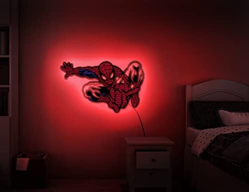 Spider Night Lights za dječji zidni dekor LED znak - MAN noćna lampa za spavaću sobu - dječji zidni