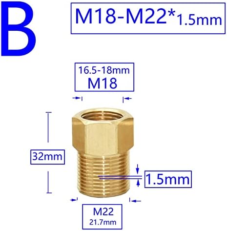 Mesing muški ženski M14 M18 M22 Navojni konektor za zub 1,5 mm bakrena voda Dodirnite rubne mašine za rublje Kupatilo Spojnica 1pcs