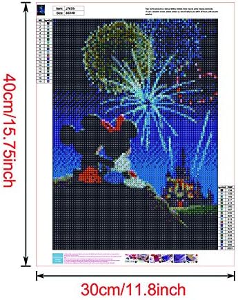 DIY 5D dijamantski setovi za odrasle i djecu, 16 x12 Disney Mickey Mouse puna bušilica kristalna rhinestone vez za vezom za vez za obrtna platna Cross Rowcket za kućni zidni dekor