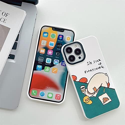 Slatka crtana Duck futrola za telefon za iPhone 13 Pro Max Cover modni smiješni dizajn silikonske zaštitne futrole