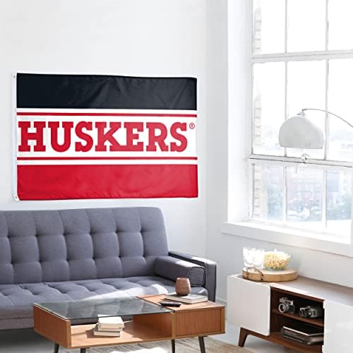 NCAA Nebraska Cornhuskers Unisex Dvostrana 3 'x 5' logotip momčadi Horizontalna zastava, vodoravna
