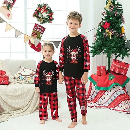 Majka kćer božićne pidžame za porodičnu porodicu koja odgovara Božić Pidžami set Plaid rukavi za odmor