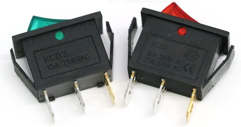 1/5 / 10pcs KCD3 Rocker prekidač na mreži 2/3 Pozicija 3 pina Električna oprema Svjetlo Switch