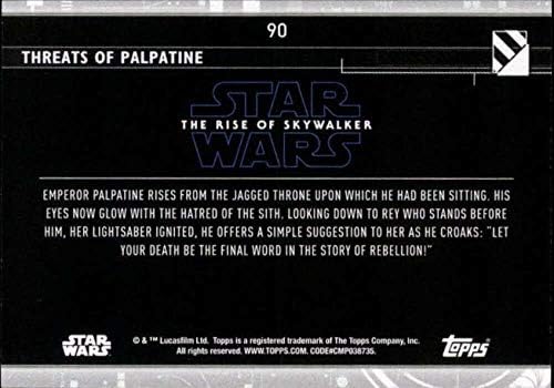 2020 TOPPS Star Wars Raspon Skywalker serije 2 90 Prijetnje palpatinskoj trgovačkoj kartici