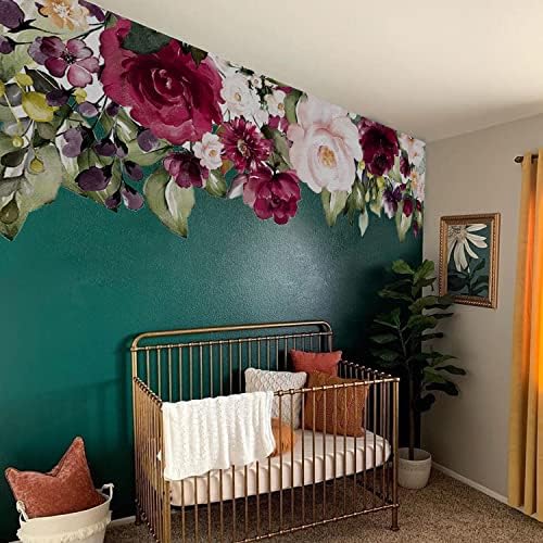 Zidna naljepnica Flortlias Peel and Stick Rose Garden, tapeta za cvijeće od samoljepljive tkanine, naljepnice