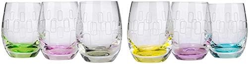 Bohemia Crystal shot Glasses višebojni gravirani Rainbow Set od 6-svaka baza različite boje, izdržljivo